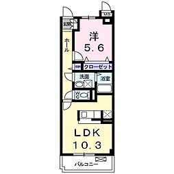 ラ・ボンボニエール 1LDKの間取図画像
