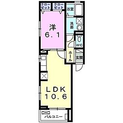 フロレスタ 1LDKの間取図画像