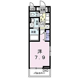 リーブル 1Kの間取図画像