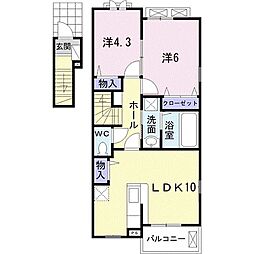 エム・トモコ2 2LDKの間取図画像