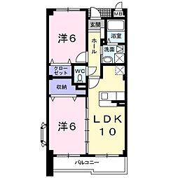 エスポワールN 2LDKの間取図画像