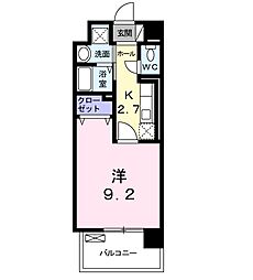 パークサイドヴィラ 1Kの間取図画像