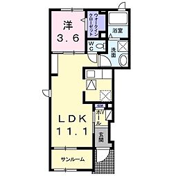 グレイス　コート　III 1階1LDKの間取り