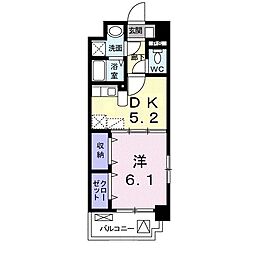 プラシード・ボスコ 1DKの間取図画像