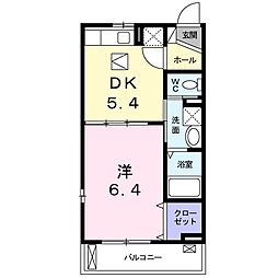 ワイズプレース 1DKの間取図画像