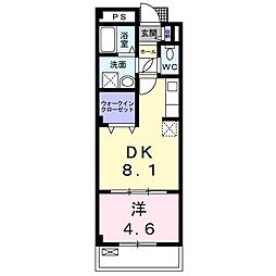 セイバリーヒル 1DKの間取図画像