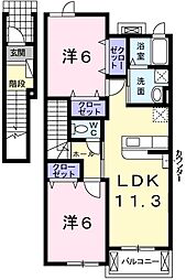 ファミグリア1 2LDKの間取図画像