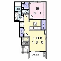 アニバーサリー 1LDKの間取図画像