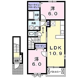 カーム・ステイトA 2LDKの間取図画像