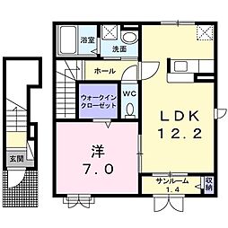 ウェルスノーブル 1LDKの間取図画像