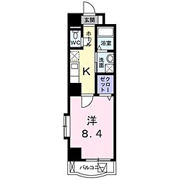 クレアール京町 1Kの間取図画像