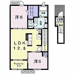 エクラ21 2LDKの間取図画像