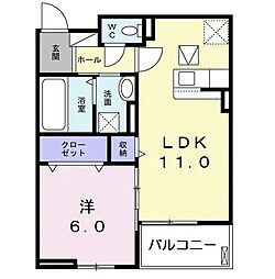 サニープレイスツー 1LDKの間取図画像