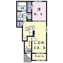 フランメゾン18 1階1LDKの間取り