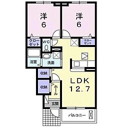 んもん・2H 2LDKの間取図画像