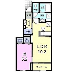 レジデンス青葉 1LDKの間取図画像