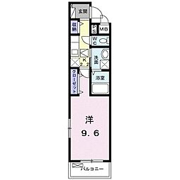 ラウレア 1Kの間取図画像