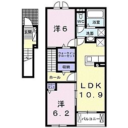 カーサ・アモーレ1 2LDKの間取図画像