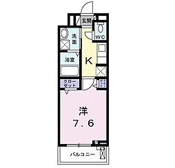 ウエストメゾン北袋1 1Kの間取図画像