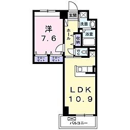 グランユニゾン 1階1LDKの間取り