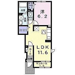 エクリシア 1LDKの間取図画像
