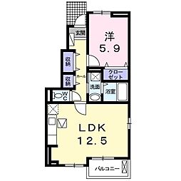 ジラソーレ・カリーノ1 1LDKの間取図画像