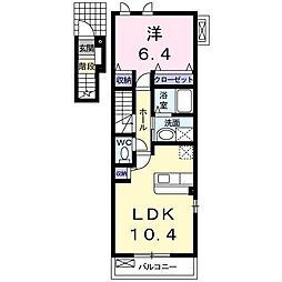 セレノ・カーサ 2階1LDKの間取り