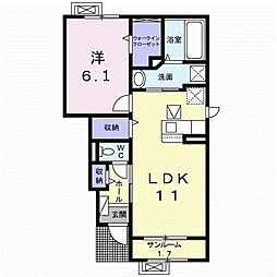 スプリングファイン2 1LDKの間取図画像