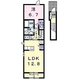 ココ 2階1LDKの間取り