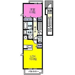 ＫＡＴ−ＵＮ1 2階1LDKの間取り