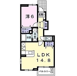 オリーヴォ 1LDKの間取図画像