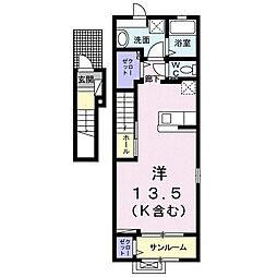 アザレアEast ワンルームの間取図画像