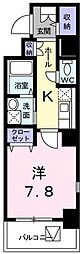 ミルフィーユ 1Kの間取図画像
