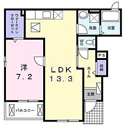 カーサ　ルミノーザ 1階1LDKの間取り