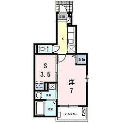 Ｅｎｄｅａｖｏｒ御陵 1階1SKの間取り