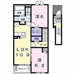 レジデンス プリュVII 2LDKの間取図画像