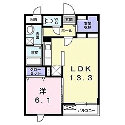 グランシェーネ 1LDKの間取図画像