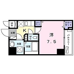スアヴィス平塚宝町 1Kの間取図画像
