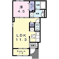 サニー・ヴィラ 1LDKの間取図画像