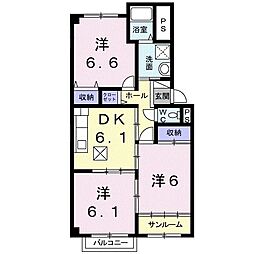 ドムス・サンセール 3DKの間取図画像