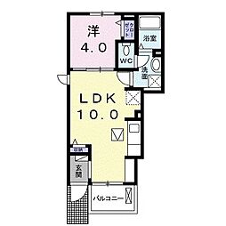カーサ・リベルタ 1LDKの間取図画像