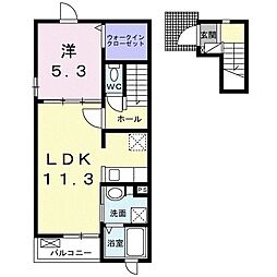 磐田市岩井アパート 1LDKの間取図画像