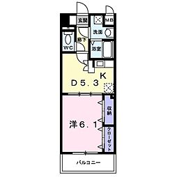 ソレイユ・ルヴァン 1DKの間取図画像