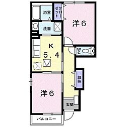 ジャン・ピュール5 2DKの間取図画像