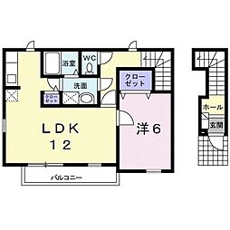 パストラルK1 1LDKの間取図画像
