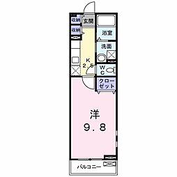 シャロルワン 1Kの間取図画像
