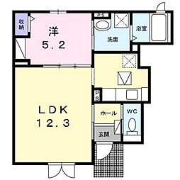 ラクレール 1LDKの間取図画像