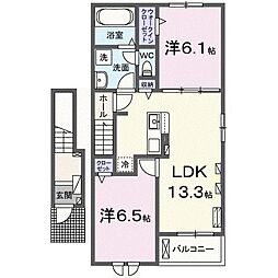 アドラブールA 2LDKの間取図画像
