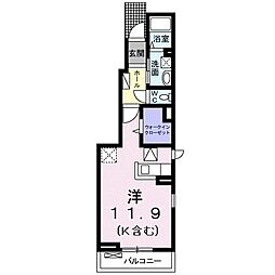 ジェルメM ワンルームの間取図画像