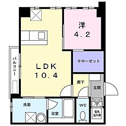 花りんとう1 1LDKの間取図画像